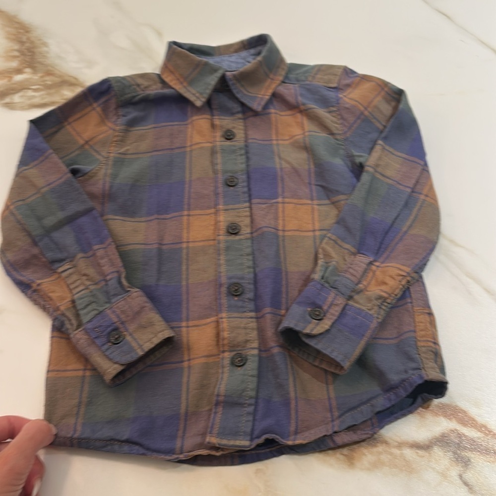 OshKosh B'gosh Kids Plaid Shirt - Green and Blue - Picture 2 of 4